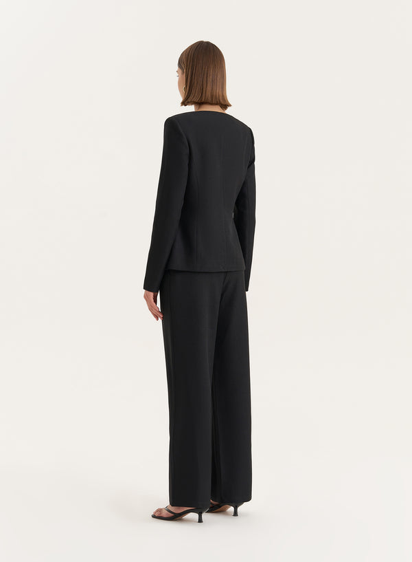 4th & Reckless Black Tailored Straight Leg Trouser- Polly