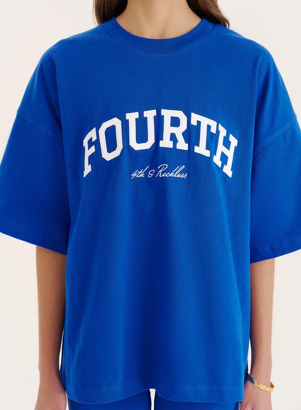 4th & Reckless Blue Fourth Branded Oversized T-Shirt- Alice