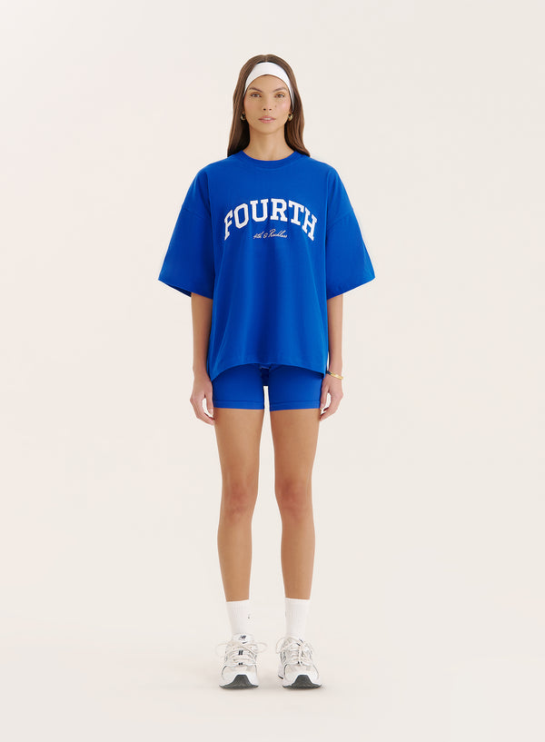 4th & Reckless Blue Fourth Branded Oversized T-Shirt- Alice