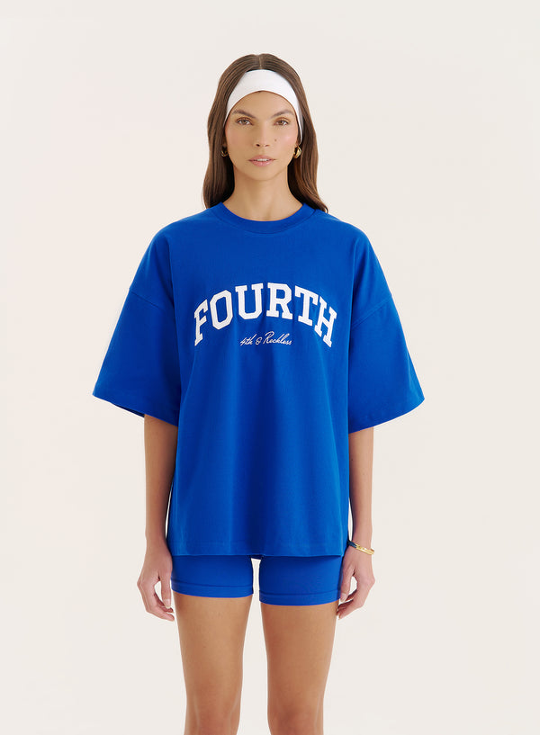 4th & reckless Blue Fourth Branded Oversized T-Shirt- Alice