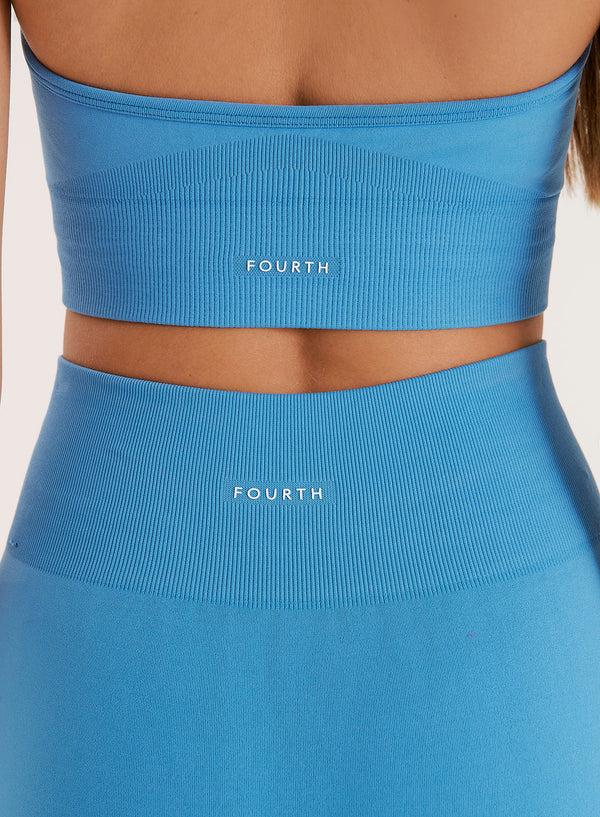 4th & Reckless Blue Halter Neck Seamless Sports Bra- Sammie