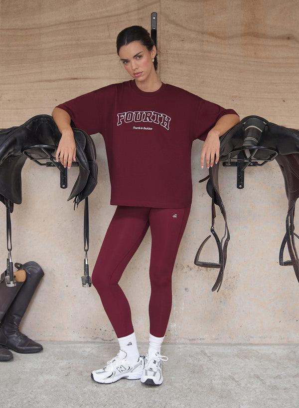 4th & Reckless Burgundy Fourth Slogan Oversized Tee- Finley