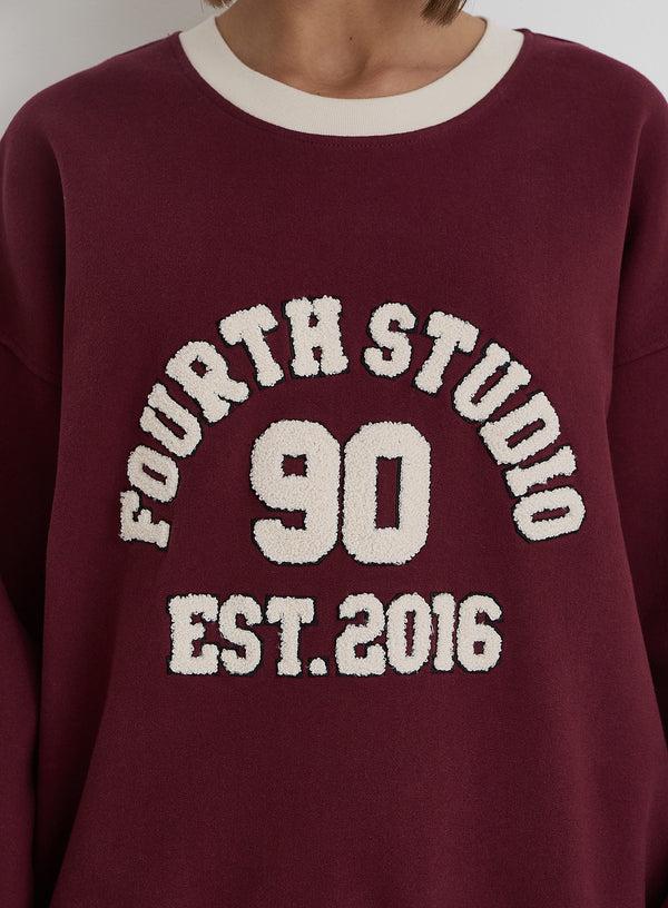 4th & Reckless Burgundy Fourth Studio Relaxed Oversized Sweatshirt- Davis