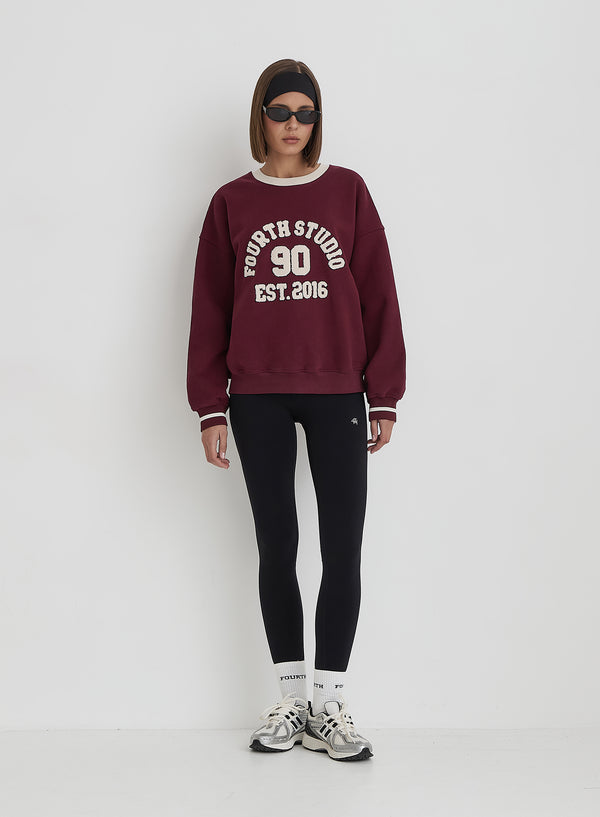 4th & Reckless Burgundy Fourth Studio Relaxed Oversized Sweatshirt- Davis