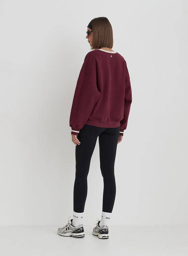 4th & Reckless Burgundy Fourth Studio Relaxed Oversized Sweatshirt- Davis