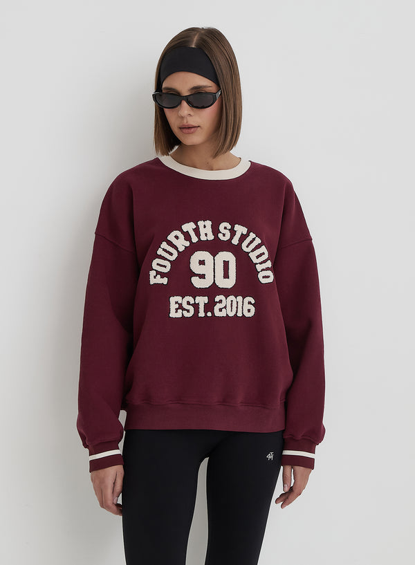 4th & reckless Burgundy Fourth Studio Relaxed Oversized Sweatshirt- Davis