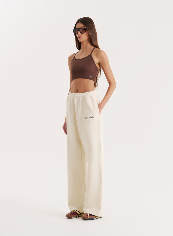 4th & Reckless Buttercream 4th Wide Leg Branded Joggers- Fergie