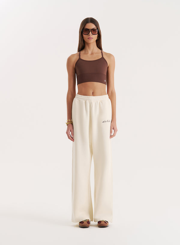 4th & reckless Buttercream 4th Wide Leg Branded Joggers- Fergie