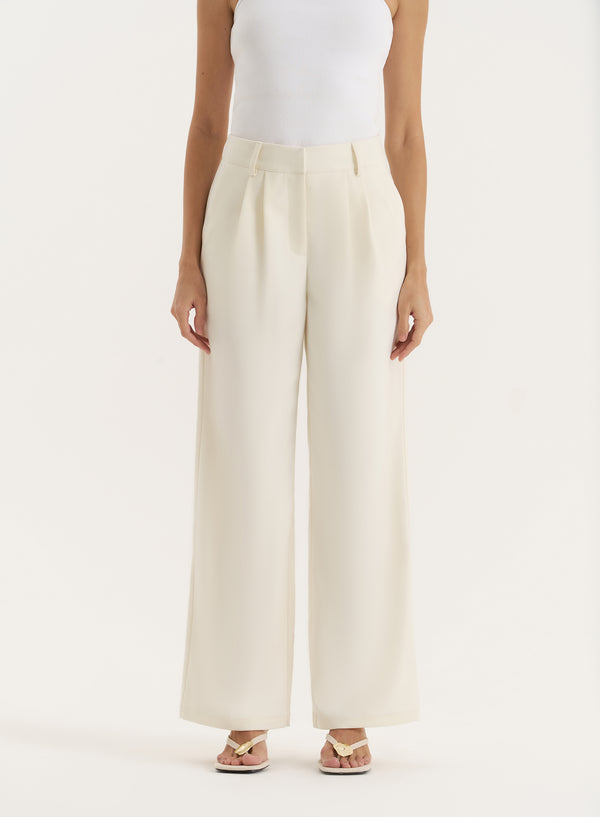 4th & Reckless Buttercream Tailored Straight Leg Trouser- Kellie