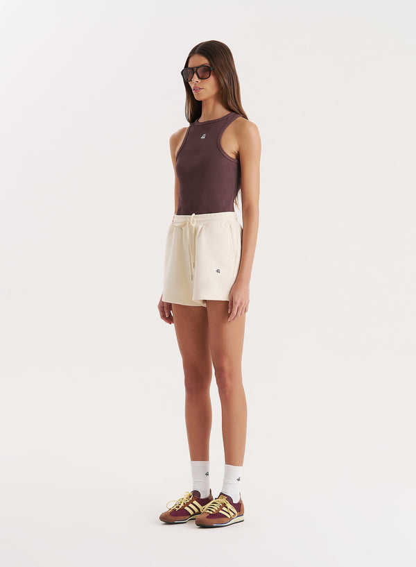 4th & Reckless Chocolate 4th Branded Racer Vest Top- Everyday