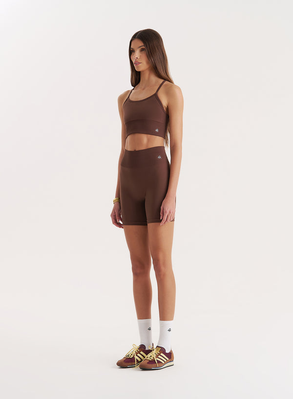 4th & Reckless Chocolate Sculpting Seamless Cycling Shorts- Kendall