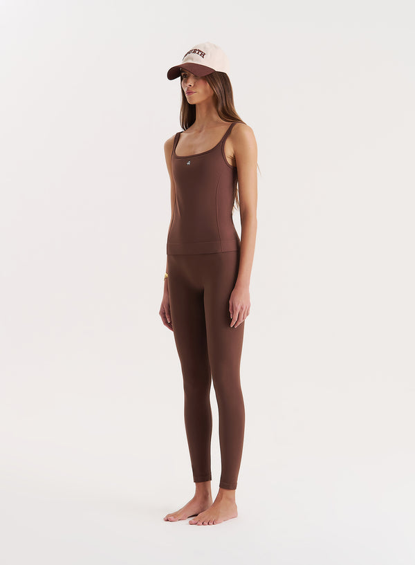 4th & Reckless Chocolate Sculpting Seamless Gym Vest Top- Dua