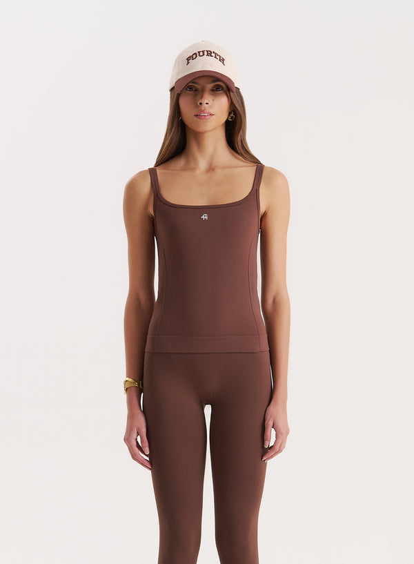 4th & reckless Chocolate Sculpting Seamless Gym Vest Top- Dua