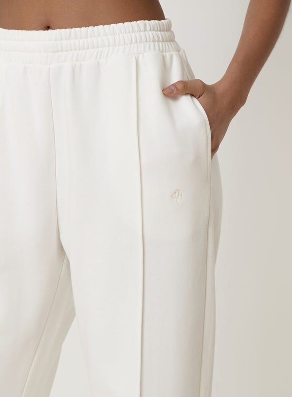 4th & Reckless Cream 4th Wide Leg Branded Jogger- Fergie