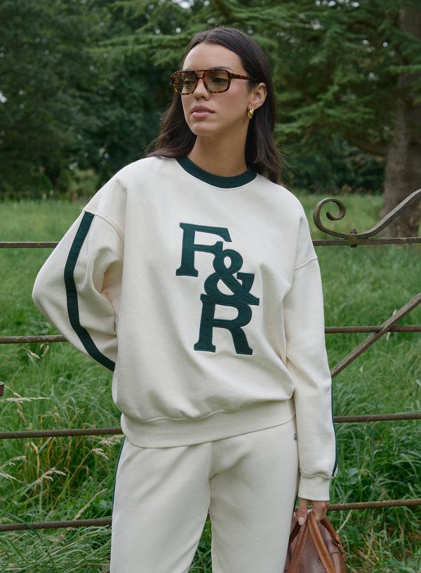 4th & Reckless Cream F&R Branded Relaxed Oversized Sweatshirt- Sloane