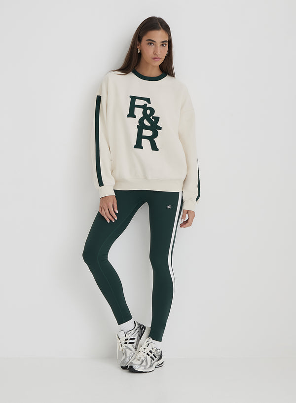 4th & Reckless Cream F&R Branded Relaxed Oversized Sweatshirt- Sloane