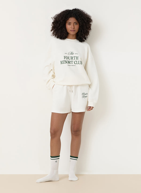 4th & Reckless Cream Fourth Resort Club Oversized Sweatshirt- Mirissa