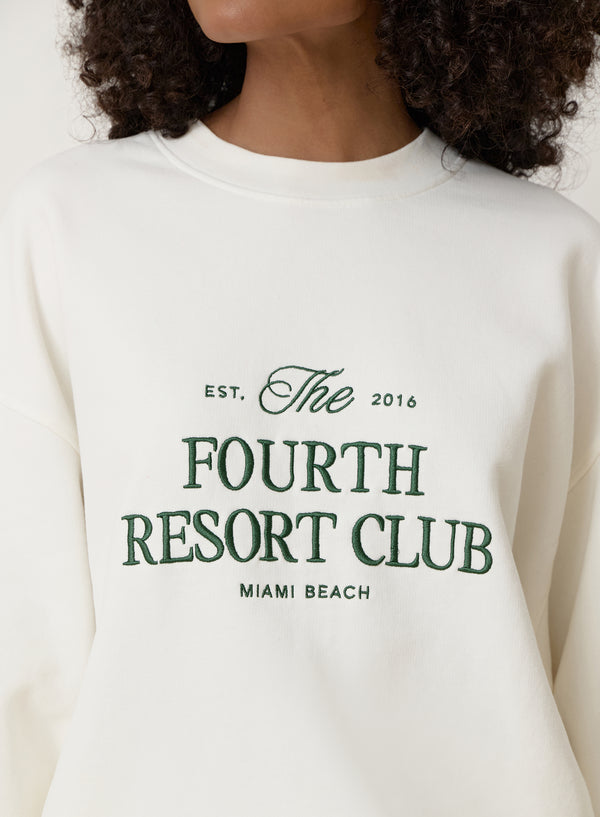 4th & Reckless Cream Fourth Resort Club Oversized Sweatshirt- Mirissa