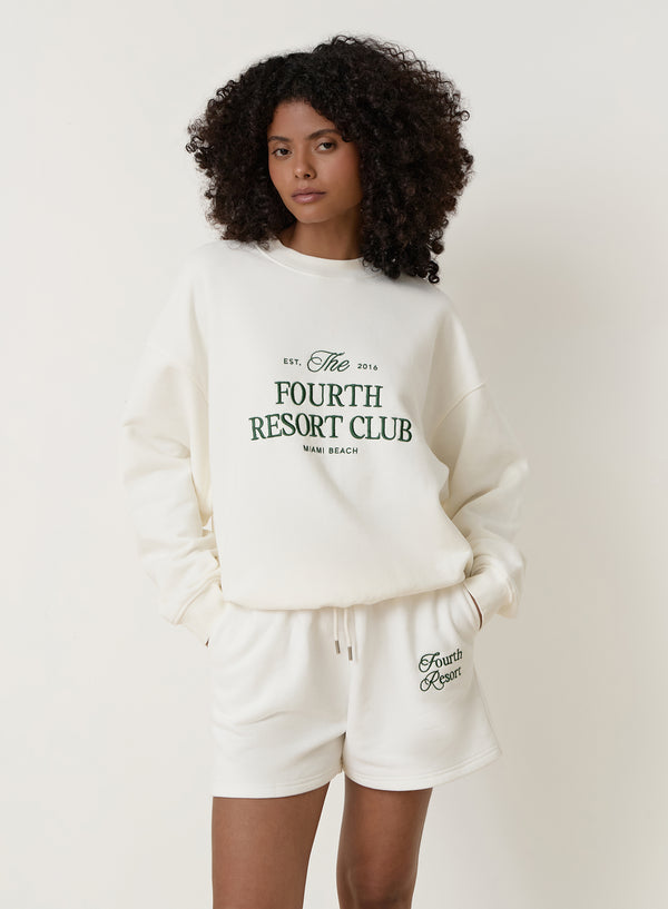 4th & reckless Cream Fourth Resort Club Oversized Sweatshirt- Mirissa