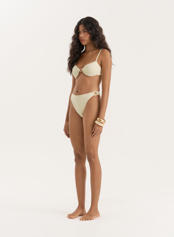 4th & Reckless Cream Gold Buckle Underwired Bikini Top-Mayci