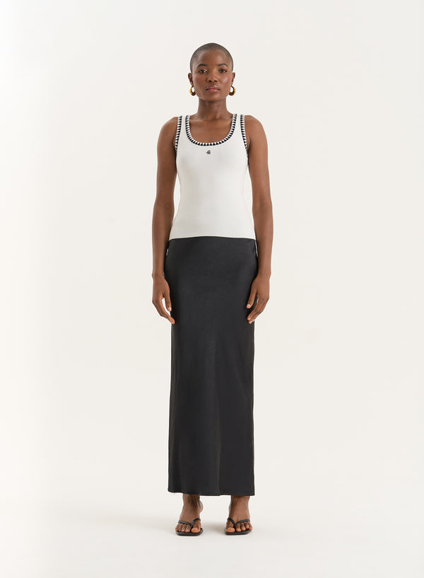 4th & Reckless Cream Knitted Contrast Stitch Vest Top- Ruben