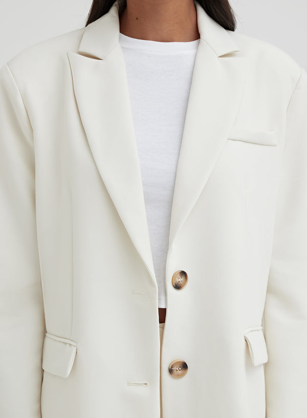 4th & Reckless Cream Oversized Single Breasted Blazer – Georgina