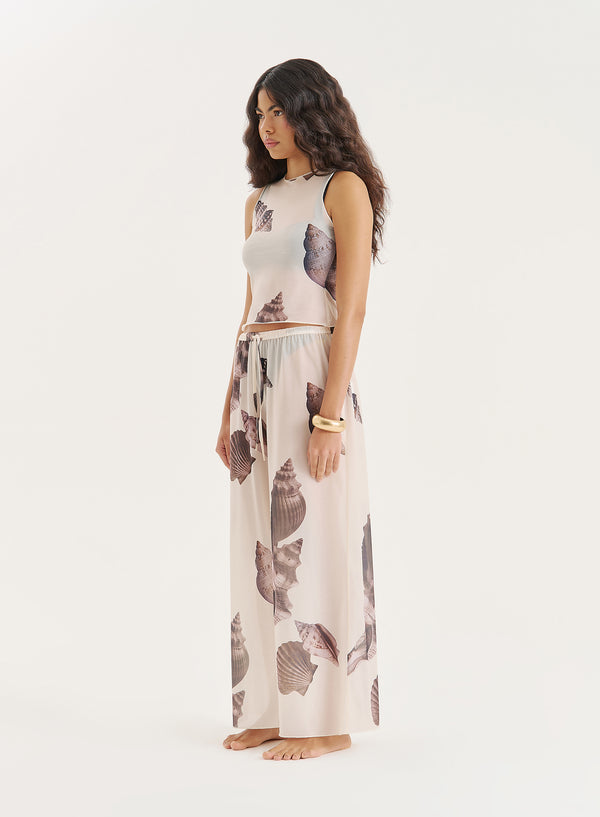 4th & Reckless Cream Shell Printed Sleeveless Top- Oli