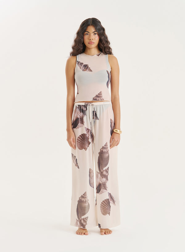4th & Reckless Cream Shell Printed Sleeveless Top- Oli