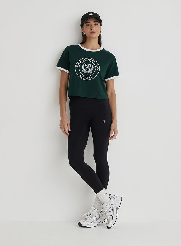 4th & Reckless Green Fourth Country Club Cropped T-Shirt- Davidson