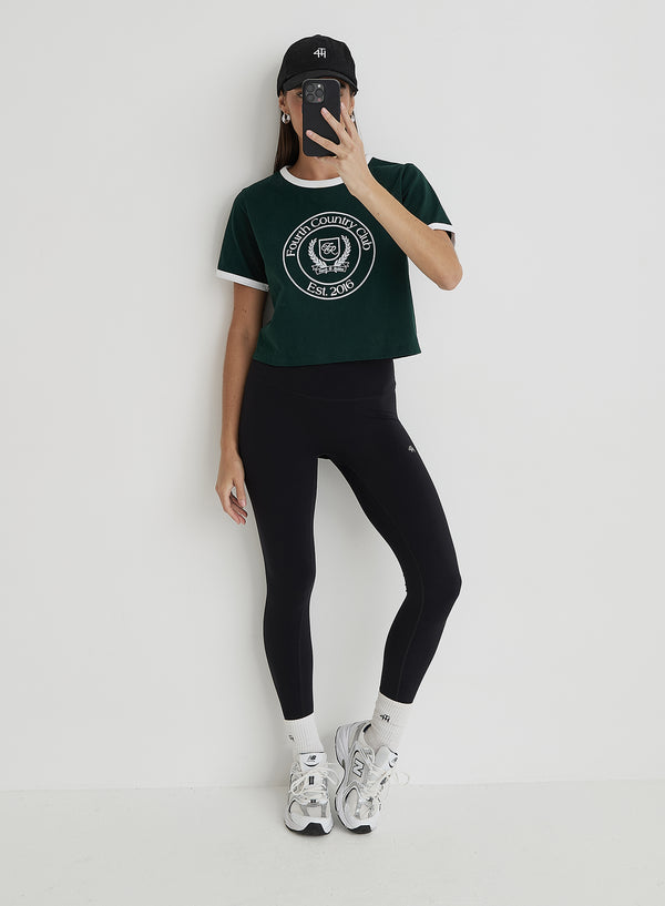 4th & Reckless Green Fourth Country Club Cropped T-Shirt- Davidson