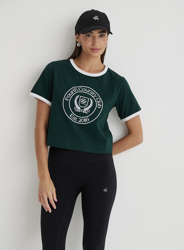 4th & reckless Green Fourth Country Club Cropped T-Shirt- Davidson