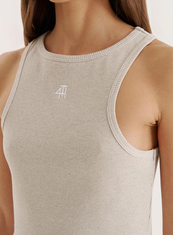 4th & Reckless Grey 4th Branded Racer Vest Top- Everyday