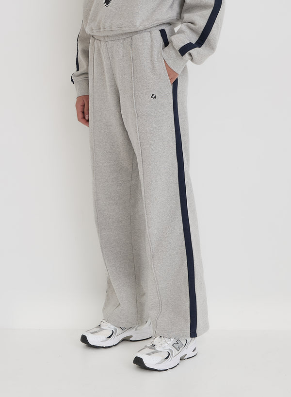 4th & Reckless Grey Contrast Stripe Wide Leg Jogger- Betty