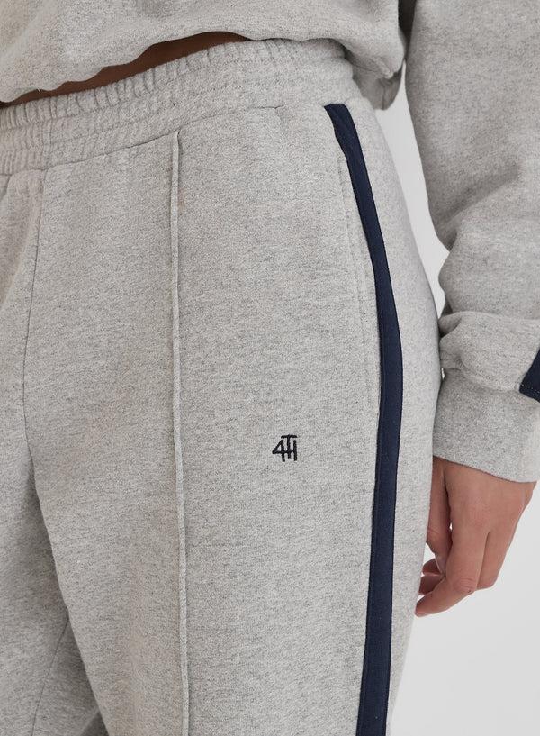 4th & Reckless Grey Contrast Stripe Wide Leg Jogger- Betty