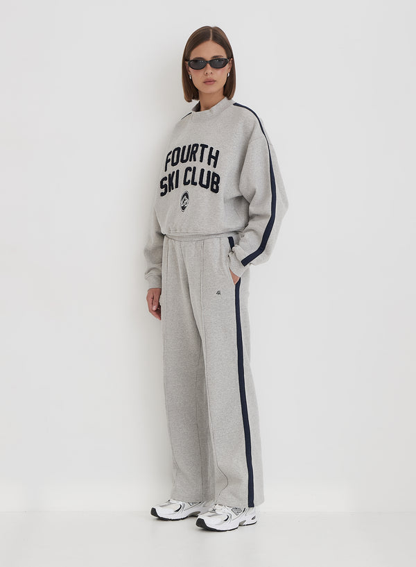 4th & reckless Grey Contrast Stripe Wide Leg Jogger- Betty