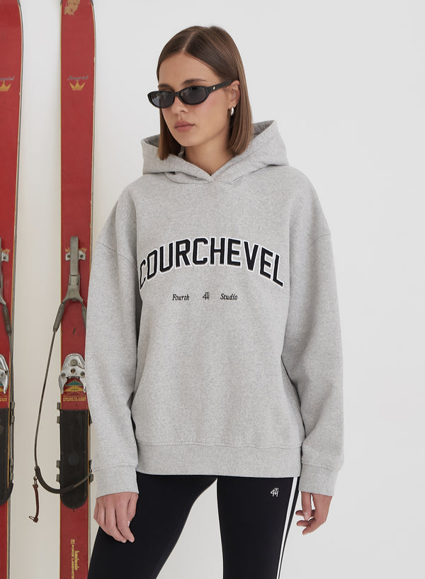 4th & Reckless Grey Courchevel Slogan Oversized Hoodie- Easton