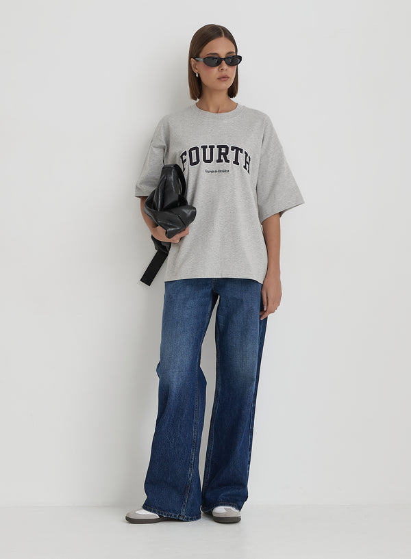 4th & Reckless Grey Fourth Branded Oversized T-Shirt- Alice