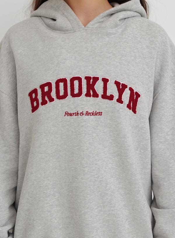 4th & Reckless Grey Marl Brooklyn Oversized Hoodie- Brooklyn