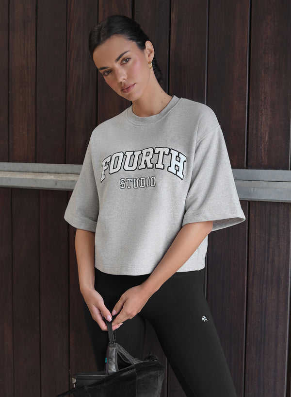 4th & Reckless Grey Oversized Fourth Studio Sweat Top- Xenia