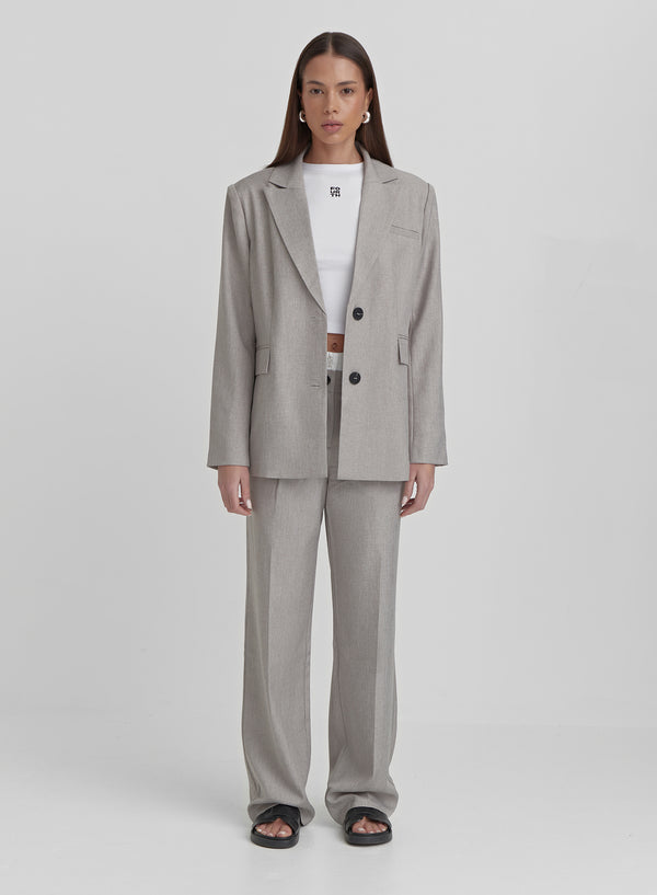 4th & Reckless Grey PVE Tailored Oversized Blazer- Taylor