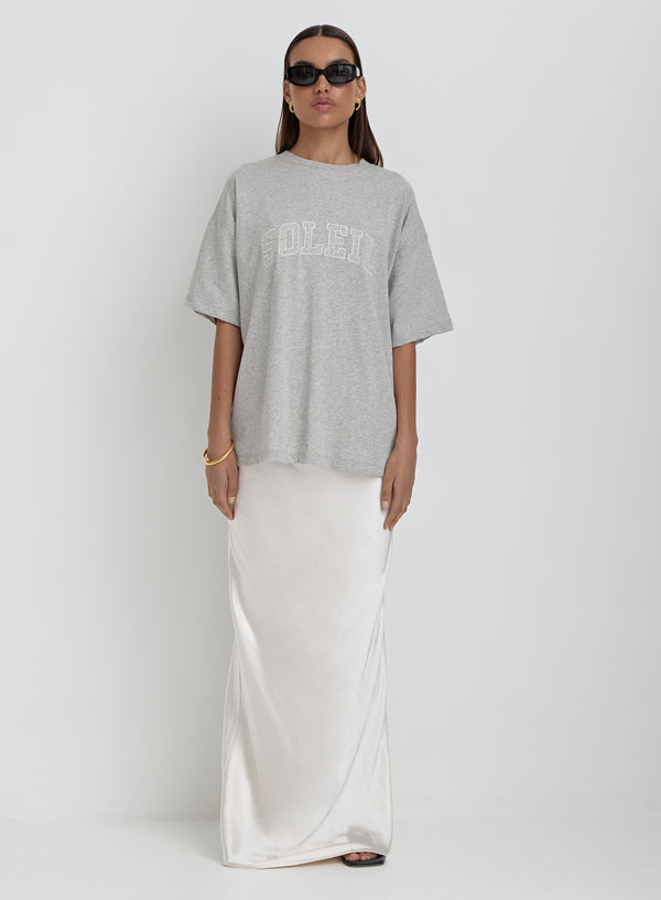 4th & Reckless Grey Soleil Embroidered T-Shirt- Soleil