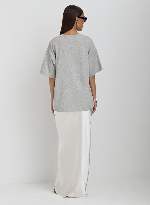 4th & Reckless Grey Soleil Embroidered T-Shirt- Soleil