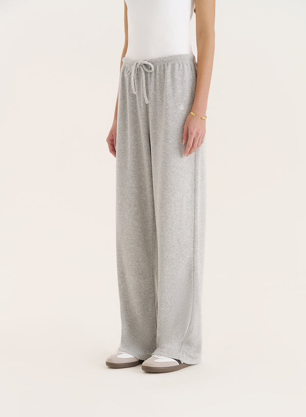 4th & Reckless Grey Towelling Straight Leg Trouser- Livia