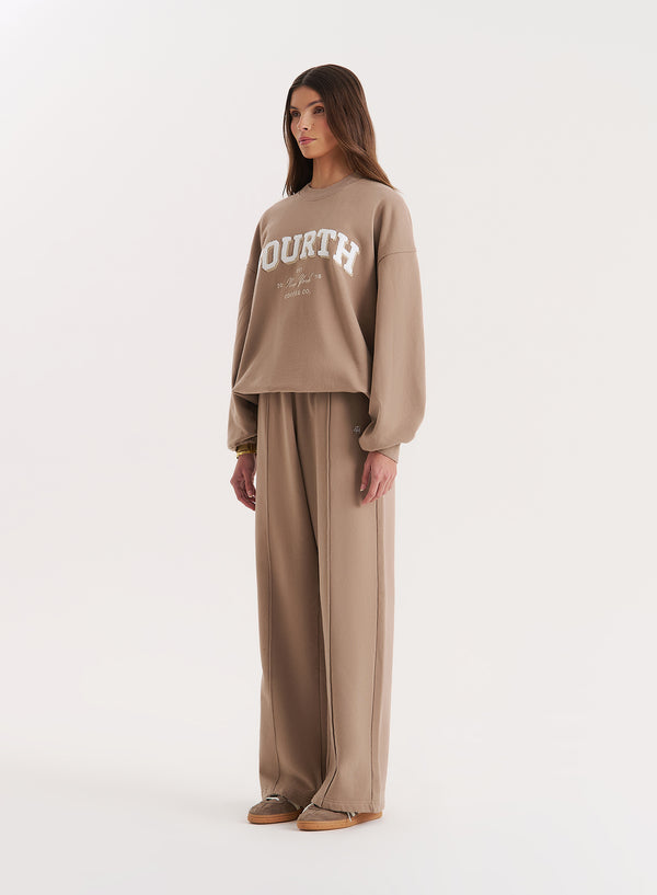 4th & Reckless Mocha Fourth Branded Sweatshirt- Capucine