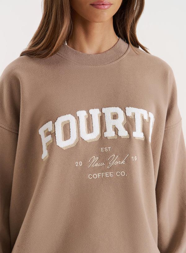4th & Reckless Mocha Fourth Branded Sweatshirt- Capucine