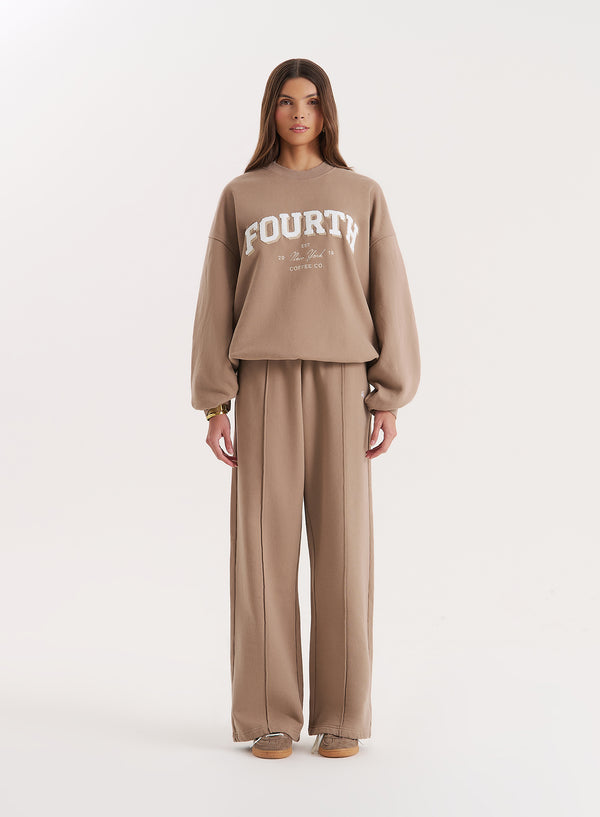 4th & Reckless Mocha Fourth Branded Sweatshirt- Capucine