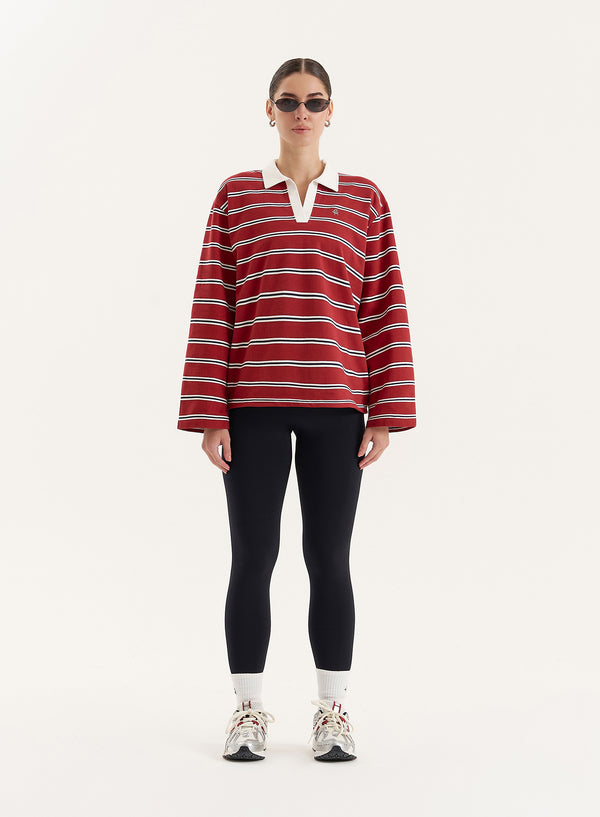 4th & Reckless Multi Stripe Oversized Rugby Top- Alicia