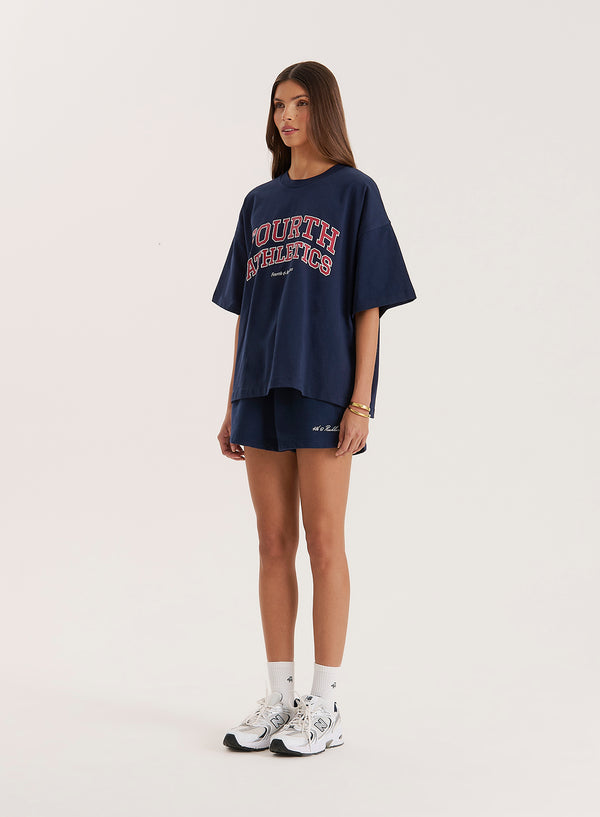 4th & Reckless Navy Fourth Athletics Oversized T-Shirt- Siobhan