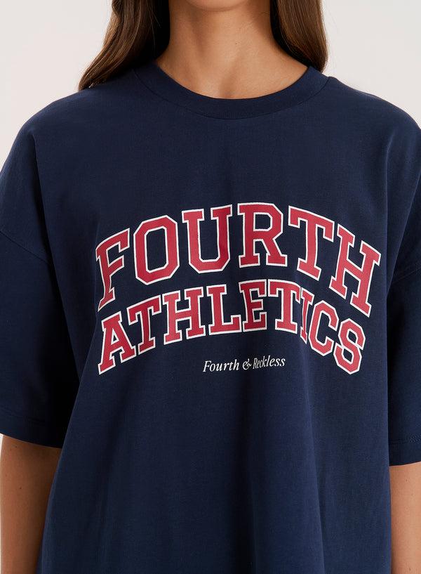 4th & Reckless Navy Fourth Athletics Oversized T-Shirt- Siobhan