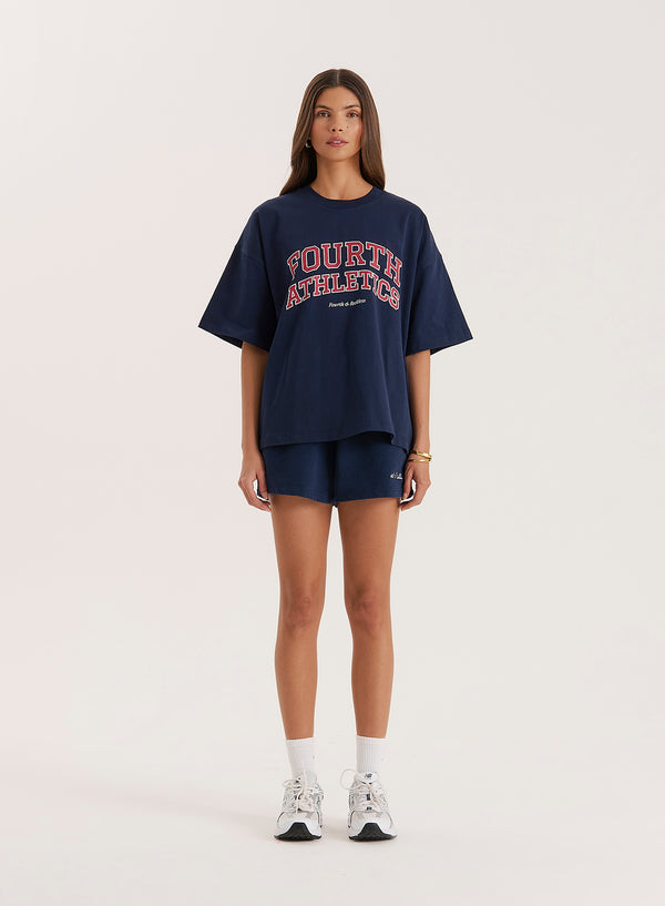 4th & Reckless Navy Fourth Athletics Oversized T-Shirt- Siobhan